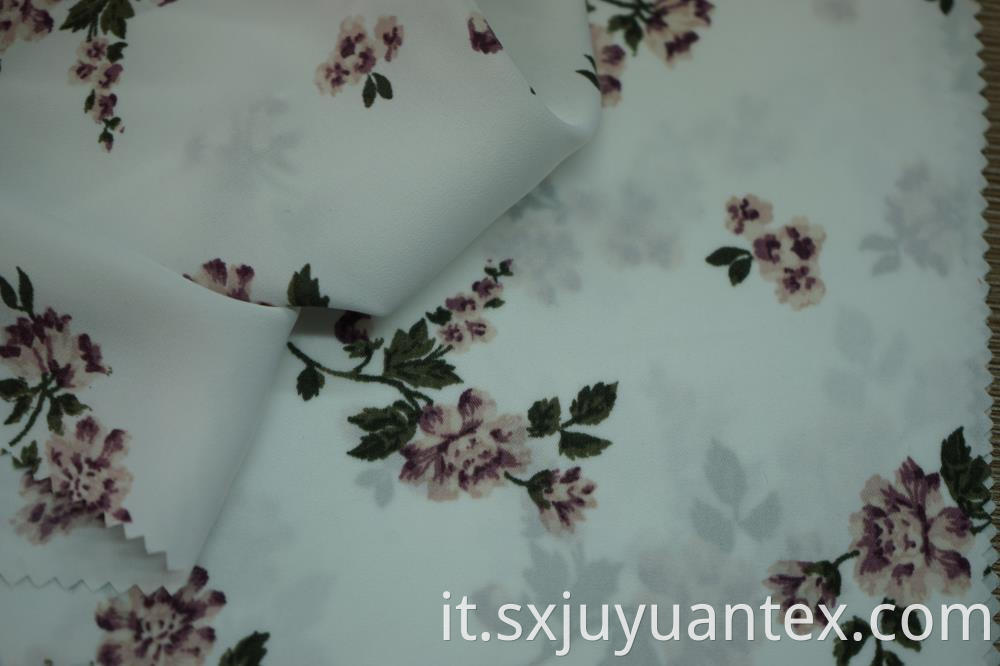Flower Print on Hammered Satin Fabric